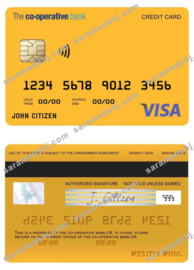 UK The co-operative bank visa card